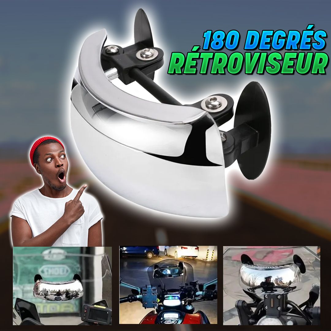 Anti-Blind Spot Motorcycle Rearview Mirror: 180° Vision - COD