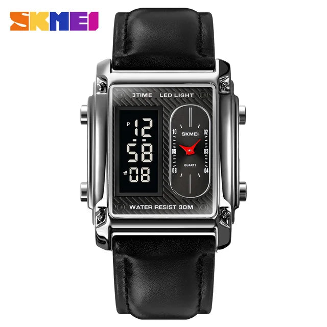 SKME cuir Montre de sport pour Homme -CNG