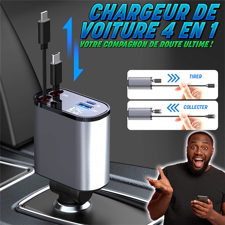 Fast Charging Retractable Car Charger- SN