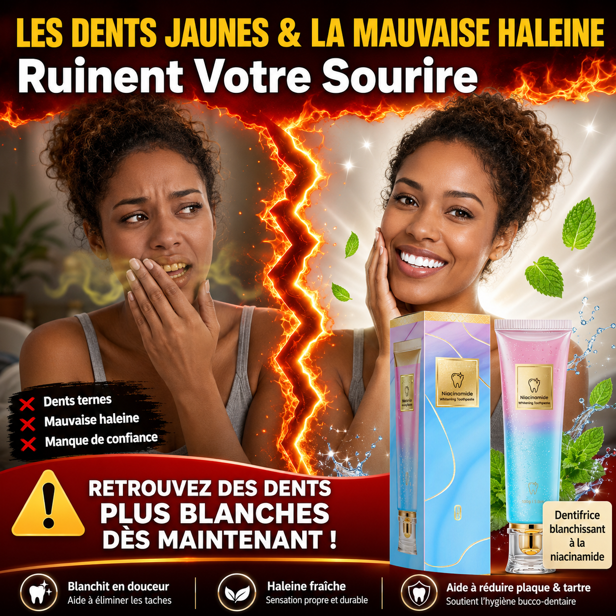 Dentifrice blanchissant à la niacinamide