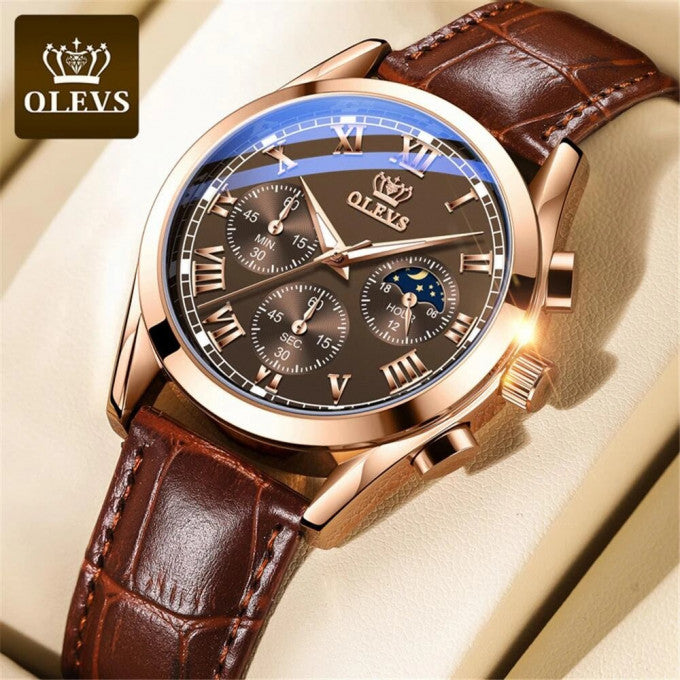 Montres de luxe pour homme - OLEVS - Marron-GN